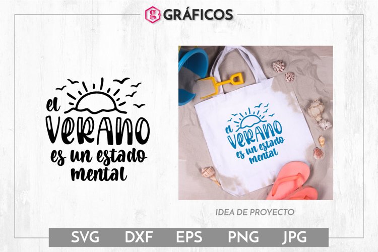 El verano es un estado mental SVG - Frases Verano example image 1
