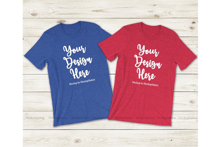 Patriotic Matching Couple Bella Canvas 3001 Tshirt Mockup example image 1