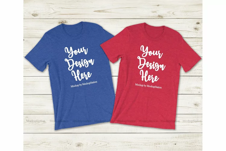 Patriotic Matching Couple Bella Canvas 3001 Tshirt Mockup