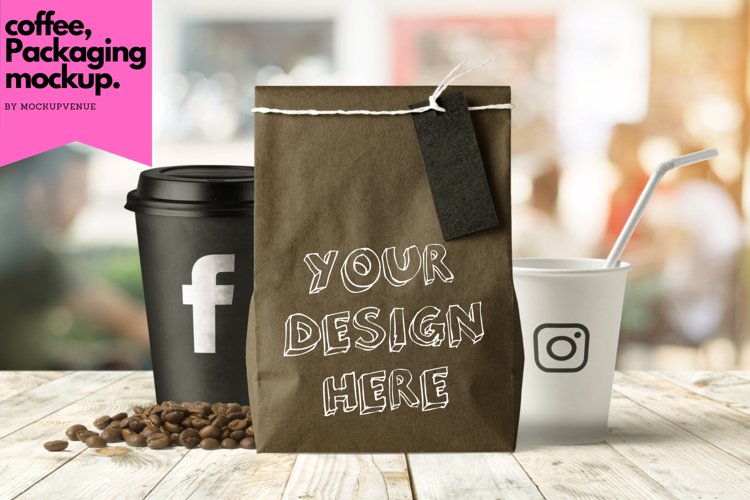 Coffee Packaging Mockup Scene|2400X1440px