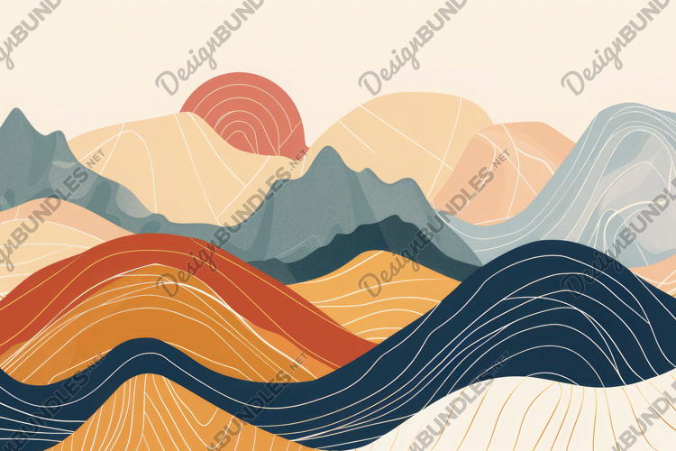 Landscape Lines Art Background Wallpaper