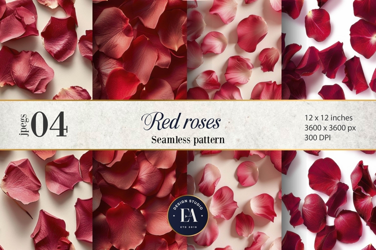 Rose Petals Pattern digital papers - Rose Flower Pattern