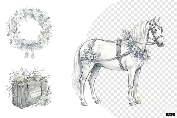 Snowy Romance Wedding Clipart example image 1
