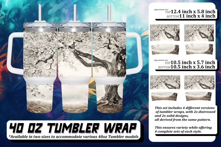 Bright Spring Tree Pattern Tumbler Wrap example image 1