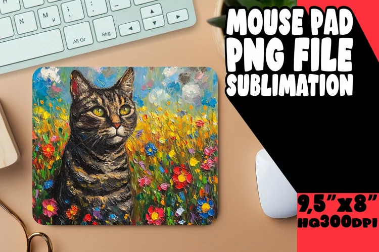 Playful Kitty Sublimation Mousepad