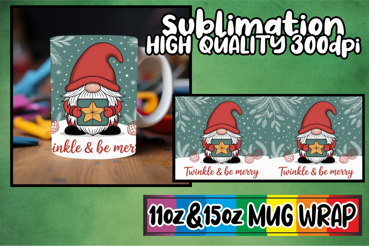 Happy journeys 11oz 15oz sublimation wrap, Holiday Gnome