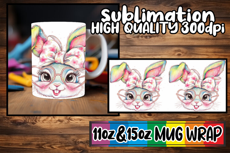 Lovely escapes 11oz 15oz mug wrap, Easter Bunny example image 1