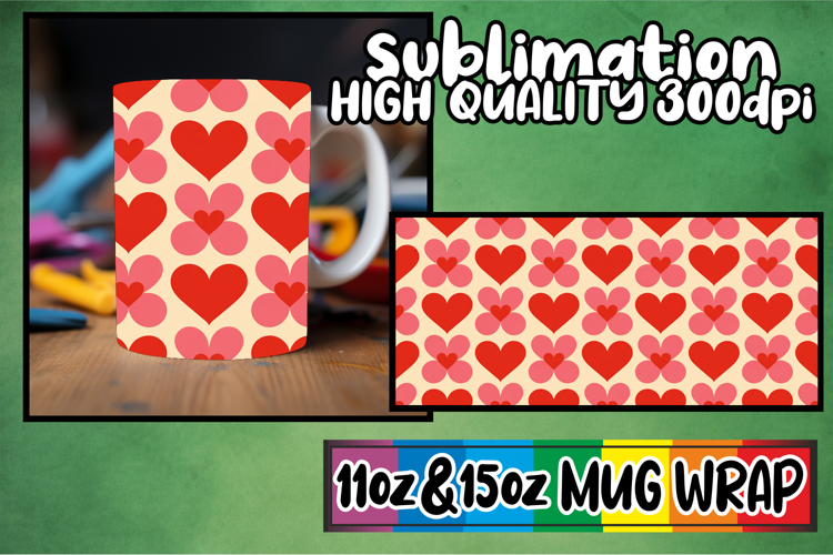 Enchanted days 11oz 15oz sublimation wrap, Valentine's Patte