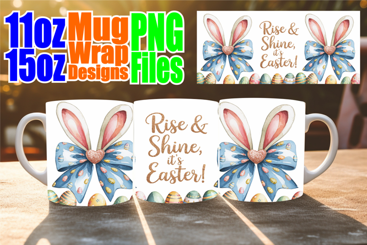 Refreshing moments sublimation mug wrap, Easter Bow