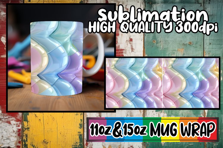 Abstract Puff Creations: Vibrant Mug Art 11oz/15oz