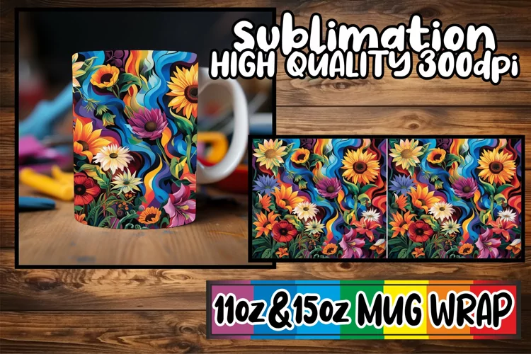 Colorful Blossom Celebration Mug Sublimation 11oz/15oz