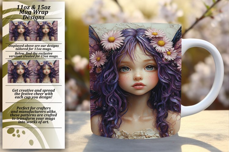 Joyful 15oz Mug Wrap Png Artwork , Fairy