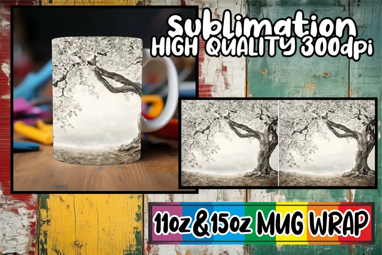 Tranquil Canopy Mug Sublimation Wrap - Sublimation 11oz 15oz