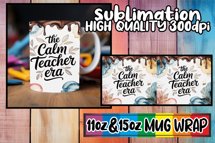 Cozy vibes 11oz 15oz mug wrap, Teacher