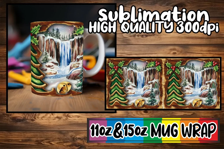 Exquisite charm 11oz 15oz mug wrap, Christmas