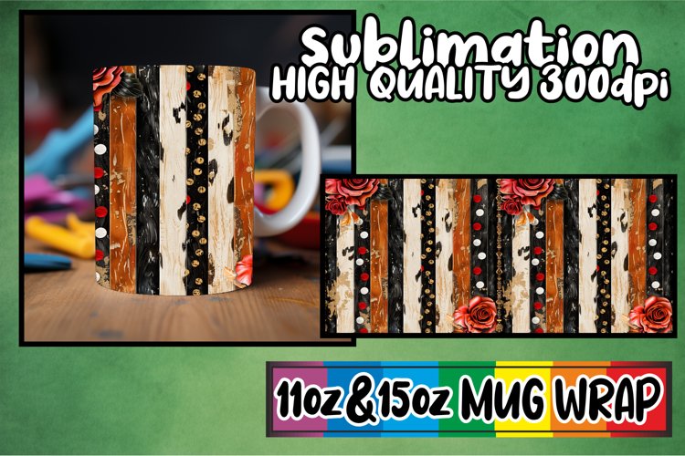 Unique 3D Leopard and Flower Mug Wrap Designs