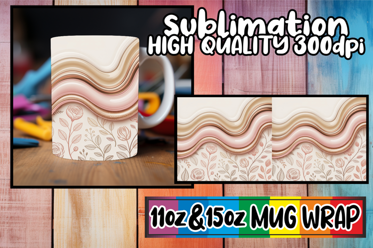 Bright journeys sublimation mug wrap, Pattern