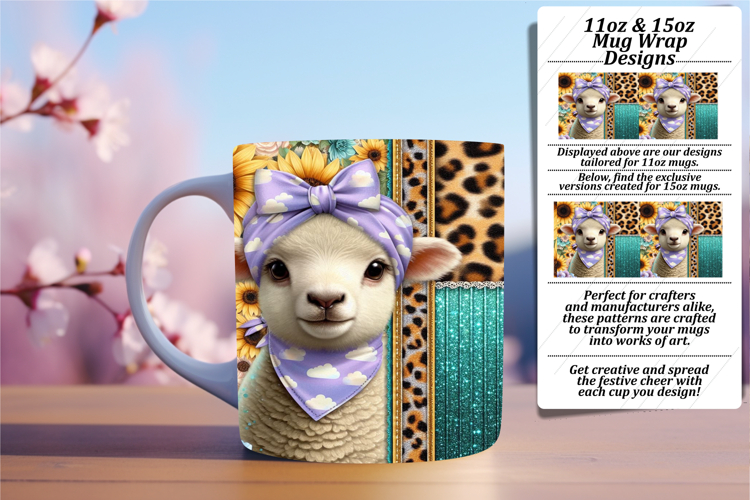 Inspiring 15oz Mug Wrap Png Template , Cute Animals