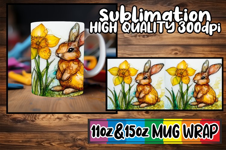 Joyful vibes 11oz 15oz sublimation wrap, Animals example image 1