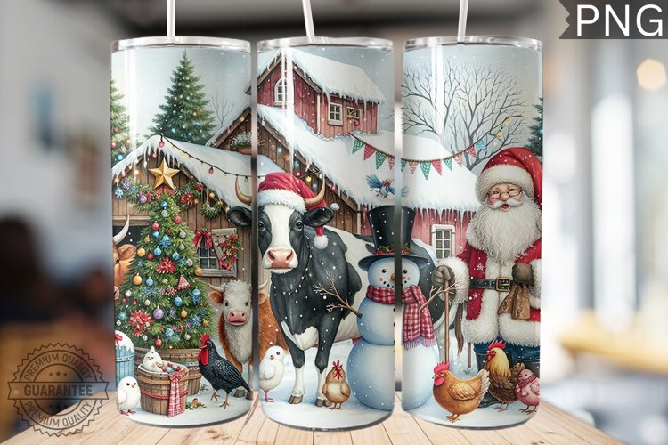 Farm Animals Tumbler Wrap - Christmas Tumbler Design