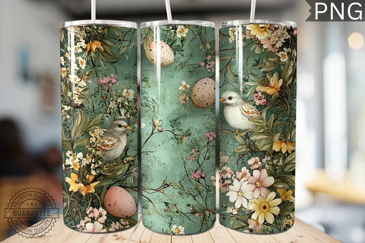 Spring Easter Tumbler Wrap - High Quality 300 Dpi