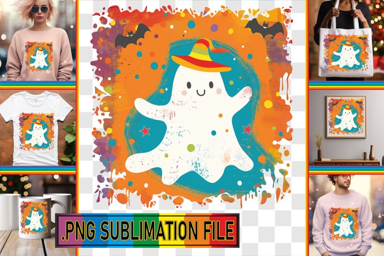 Adorable Halloween Ghost Ready PNG