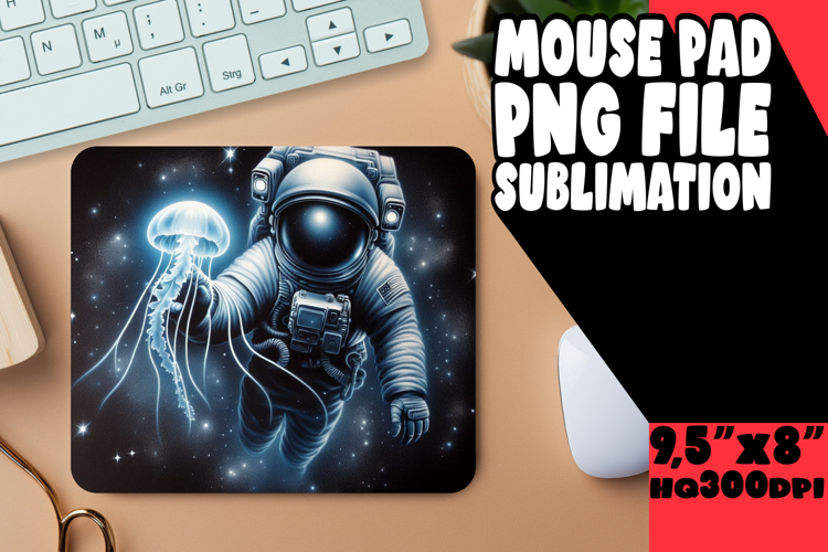 BRIGHT MOUSE PAD SUBLIMATION ART, Astronaut