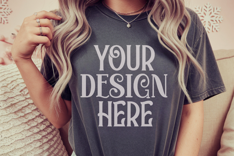Pepper Comfort Colors 1717 Christmas Mockup, CC 1717