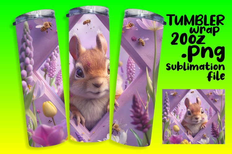 Cute Animals 3D Hole in Wall Tumbler Wrap