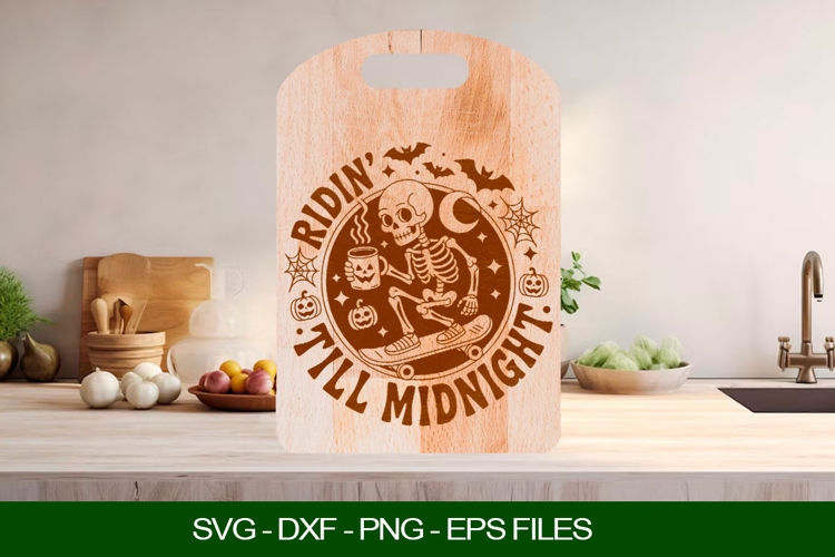 Ridin till midnight Cutting Board SVG