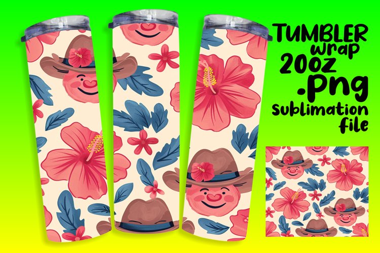 Vintage Floral Tumbler Wrap Art 20oz