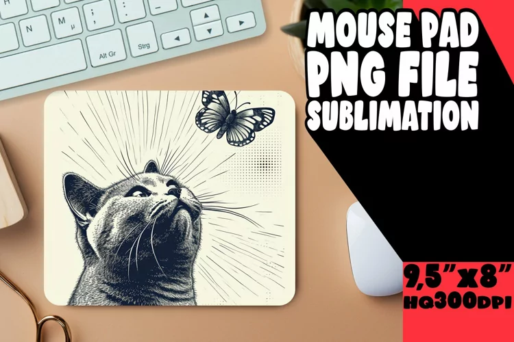 Adorable Cat Sublimation Mouse Pad