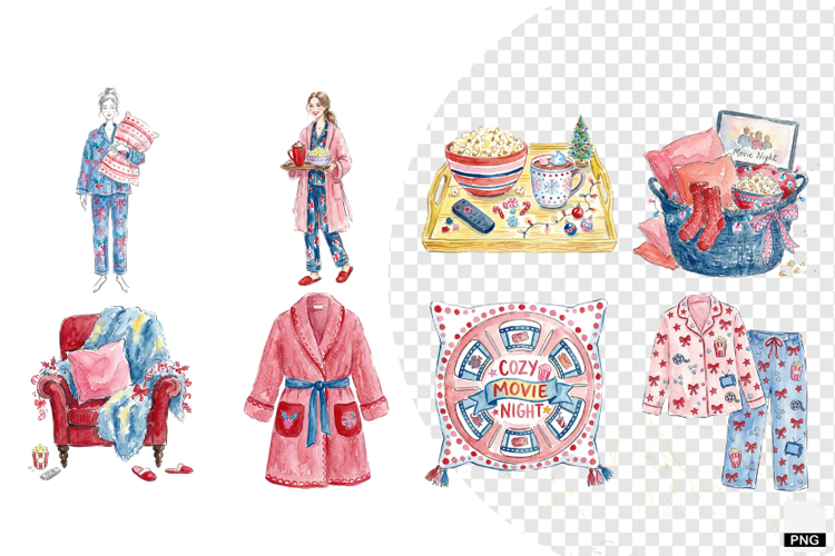 Cozy Movie Night Clipart