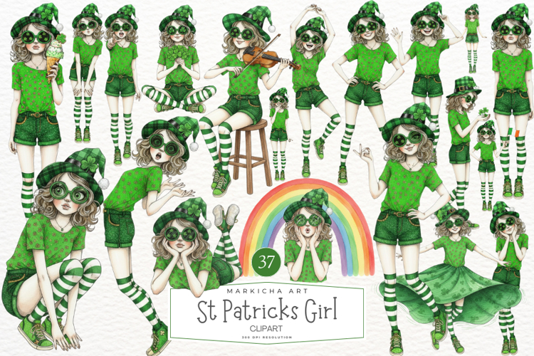 St Patricks Girl Clipart