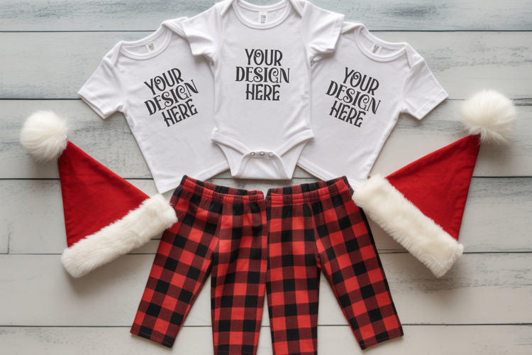 Christmas Family Matching Group T-Shirt Mockups | Holiday Fl