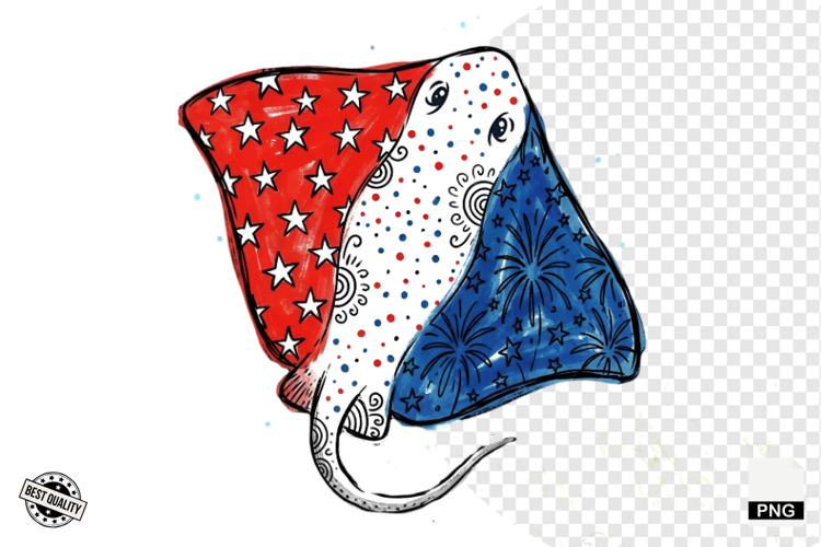 4th of July Undersea Life Clipart example image 1