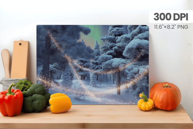 Winter Christmas Wonderland Cutting Board PNG Sublimation