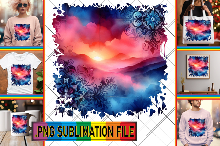 ENCHANTED TSHIRT Designs PNG, Watercolor Pattern