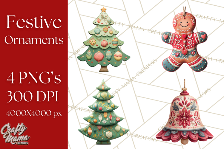 Christmas Ornaments Clipart PNG, Realistic Holiday Ornaments