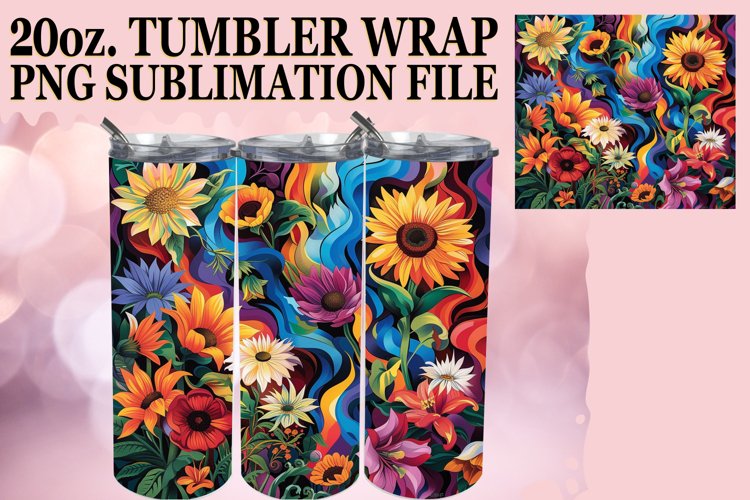 Elegant Spring Petals Sublimation Tumbler 20oz example image 1