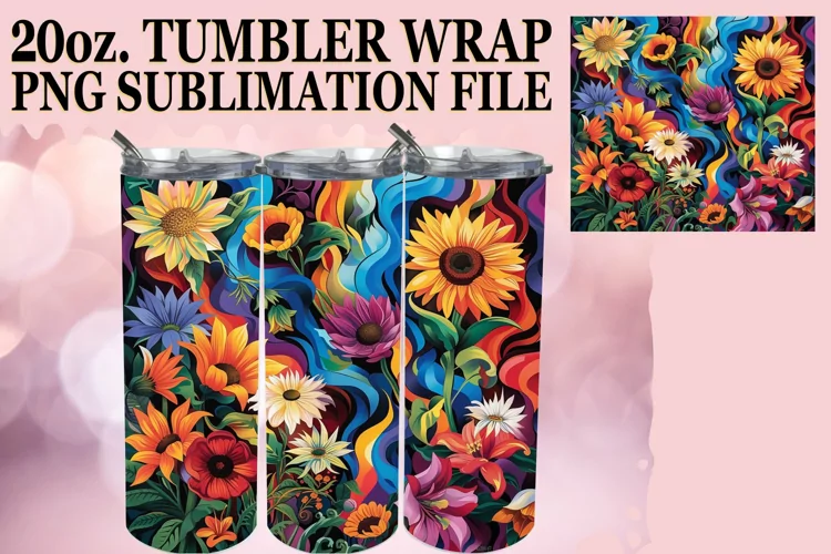 Elegant Spring Petals Sublimation Tumbler 20oz