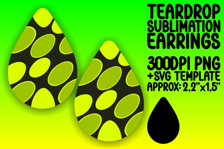 Neon Bliss Teardrop Earring Sublimation Design