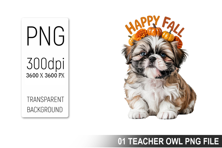 Cute Floral Dog, Animal Sublimation Clipart PNG