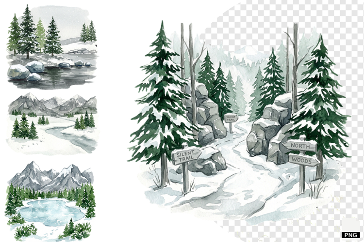 Winter Nature Escape Clipart