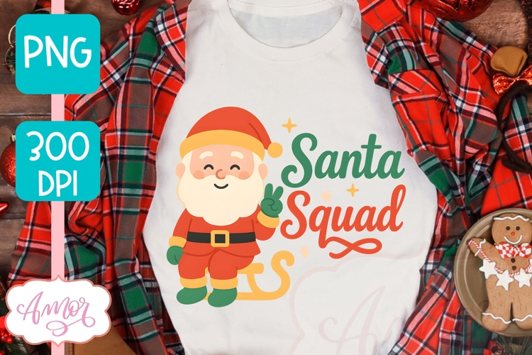 Santa Squad PNG, Cute Christmas PNG sublimation