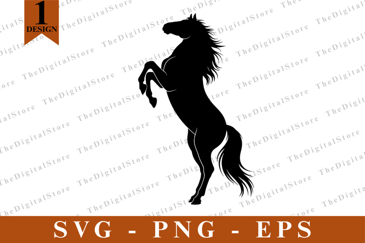 HorseSVG, Horse vector, Horse Silhouette, Cut files example image 1