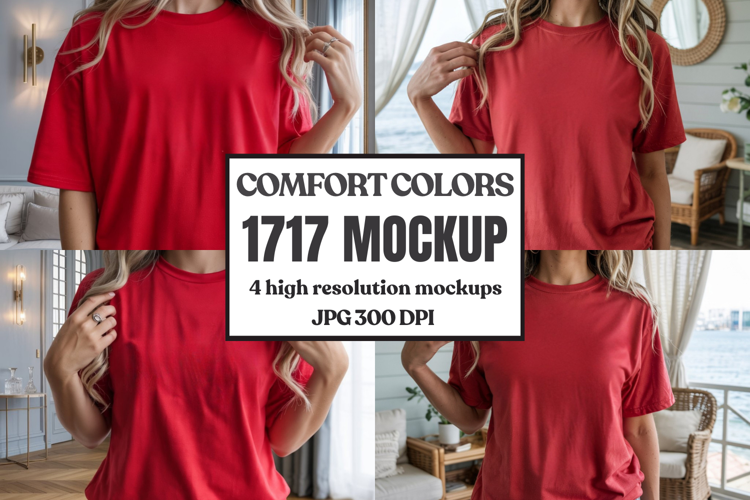 Comfort Colors 1717 T-Shirt Mockup | Garment Dyed Tee Mockup