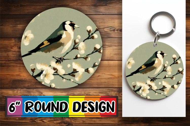 Sweet Sublimation Circle Keychain, Birds