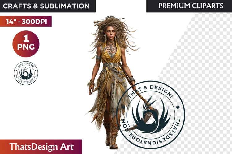 Fantasy Autumn Guardian - Epic Fall Character Clipart PNG