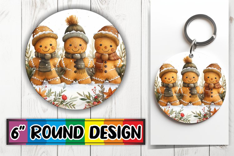 Christmas Gingerbread Design Wrap Keychain Mug